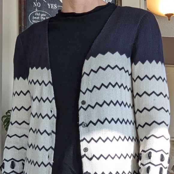 TORY BURCH silk cardigan sweater M L - Picture 4 of 12